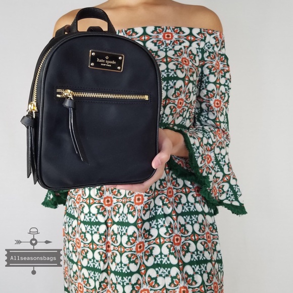 Kate spade MINI Bradley Wilson BLACK backpack bag - Picture 6 of 8